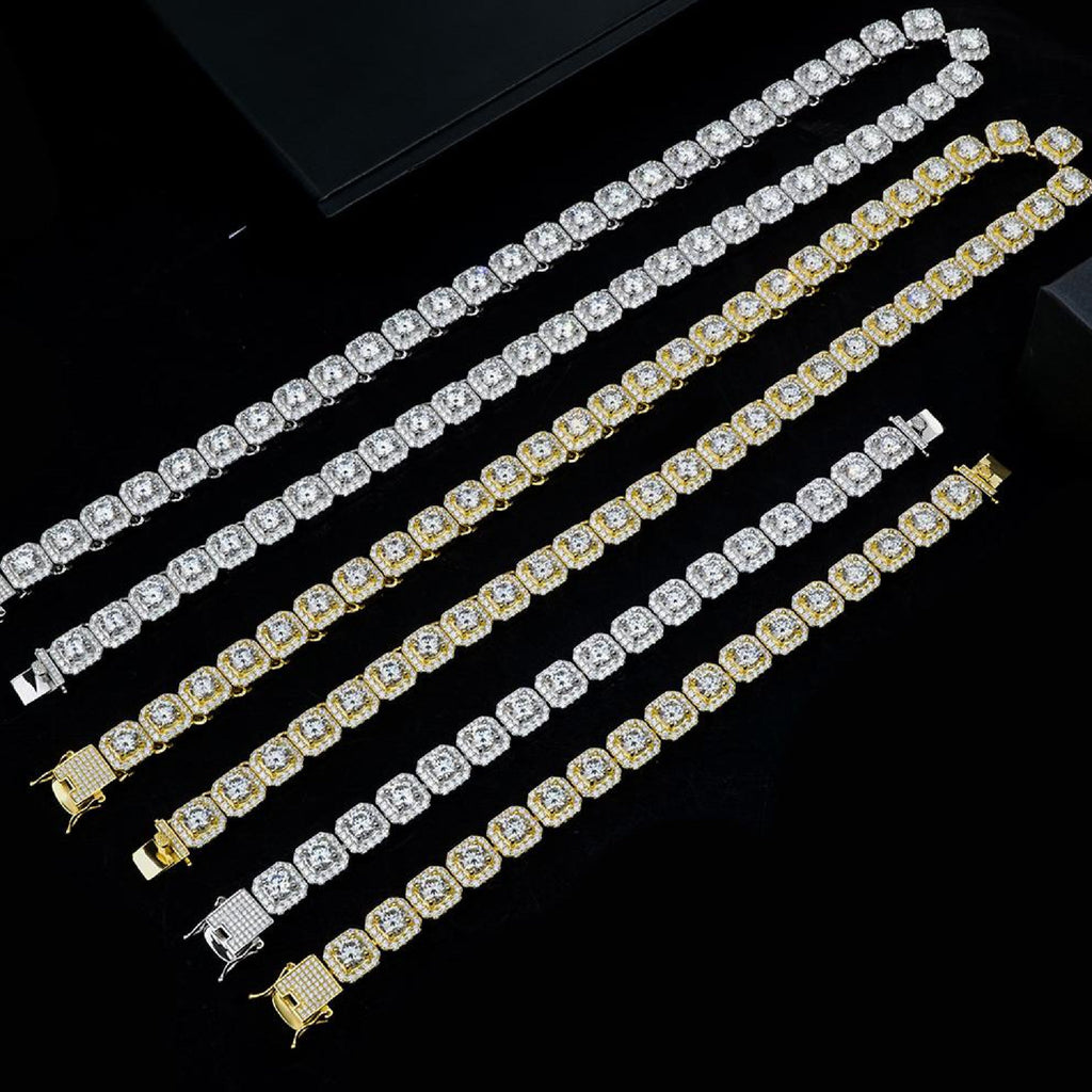 Cuban Square Chain – Iced-Out Kette aus 925 Silber & Moissanite | NOBEL JEWELRY