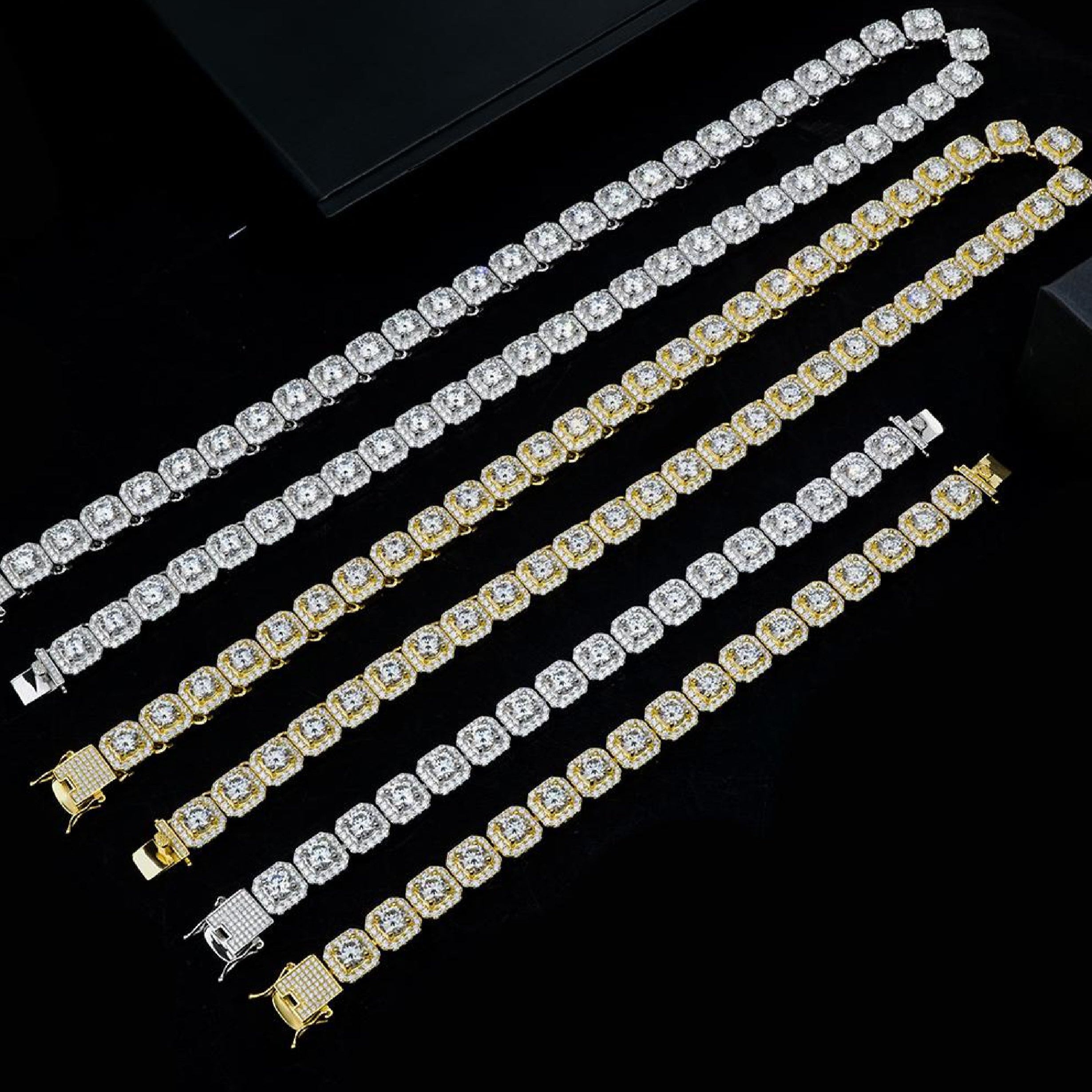 Cuban Square Chain – Iced-Out Kette aus 925 Silber & Moissanite | NOBEL JEWELRY