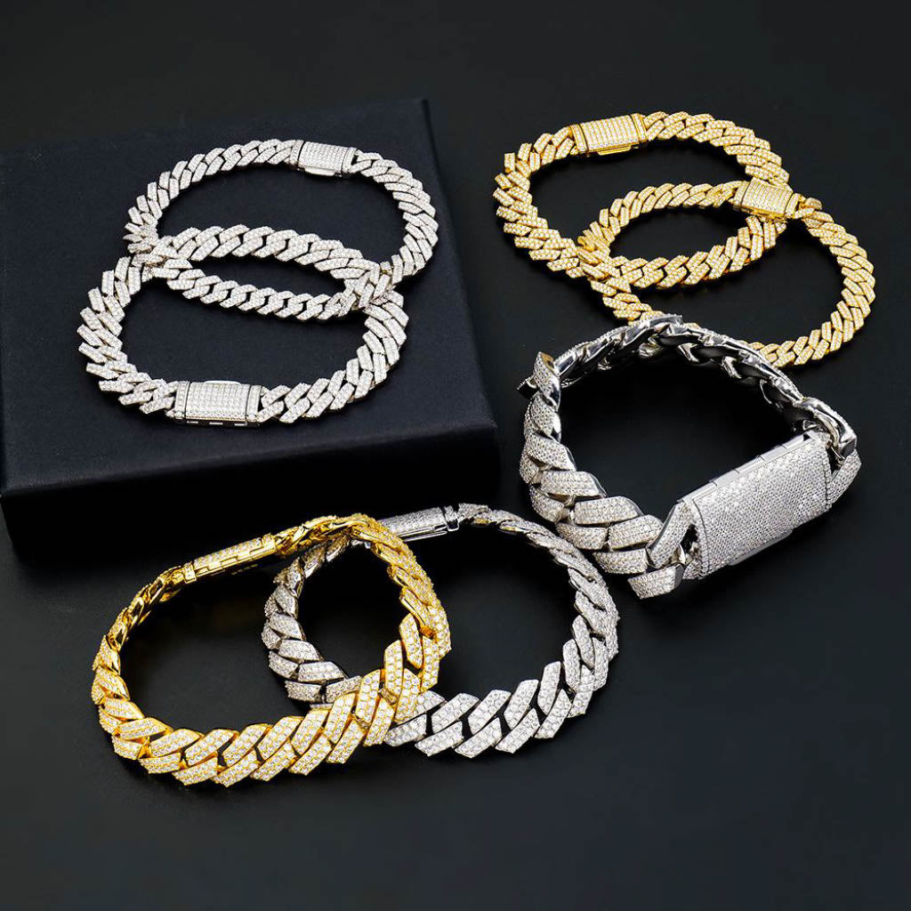 ICED OUT MOISSANITE CUBAN ARMBAND - Nobel Jewelry