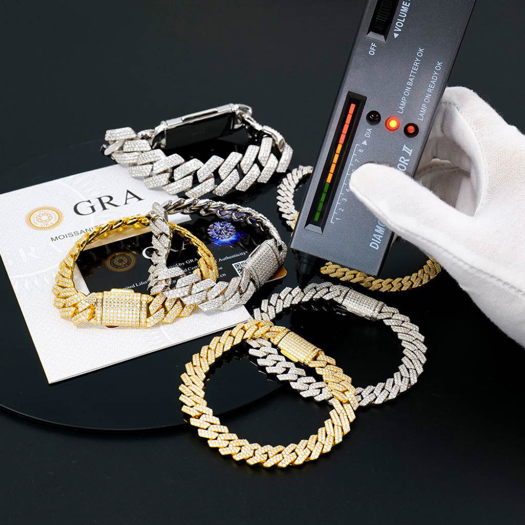 ICED OUT MOISSANITE CUBAN ARMBAND - Nobel Jewelry