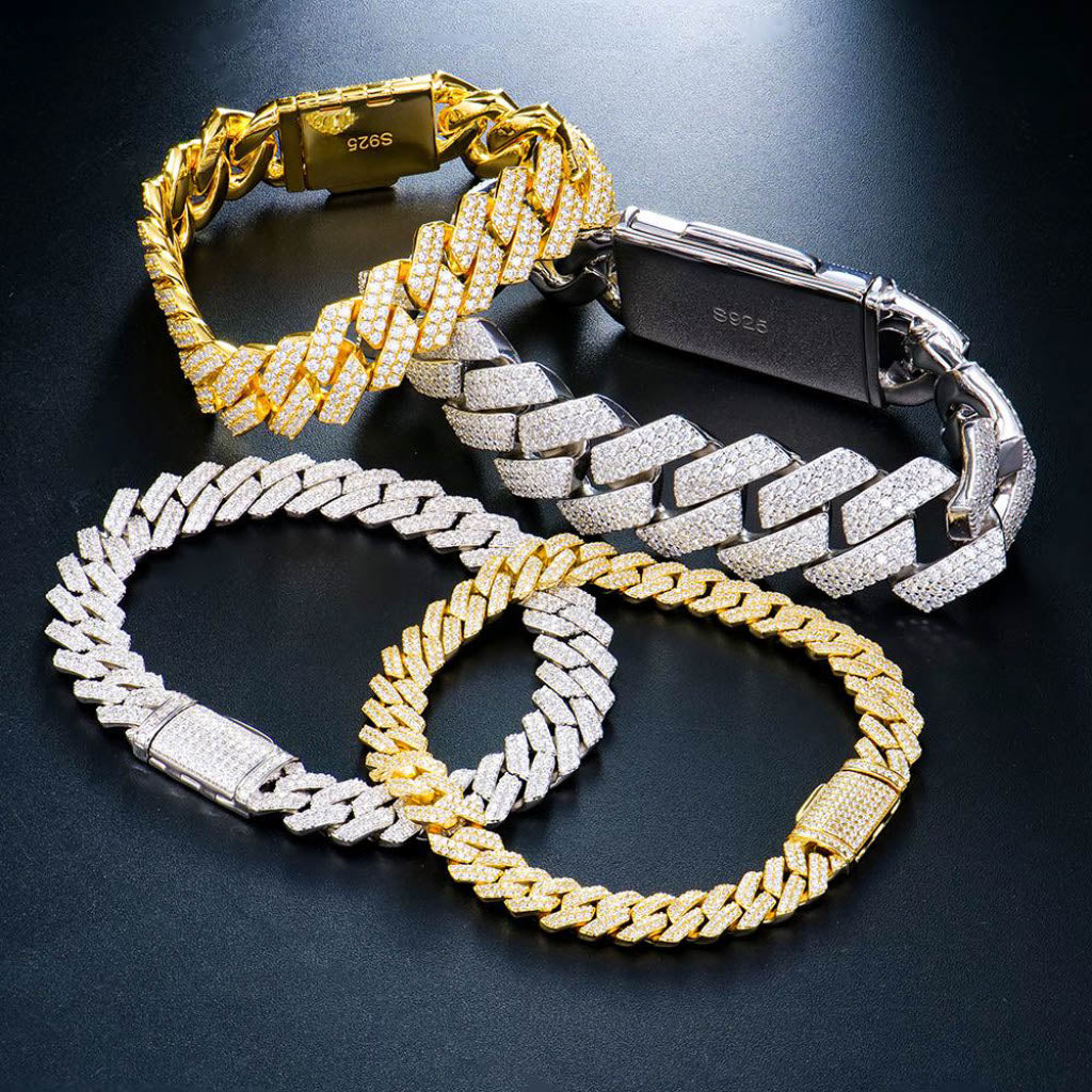 ICED OUT MOISSANITE CUBAN ARMBAND - Nobel Jewelry