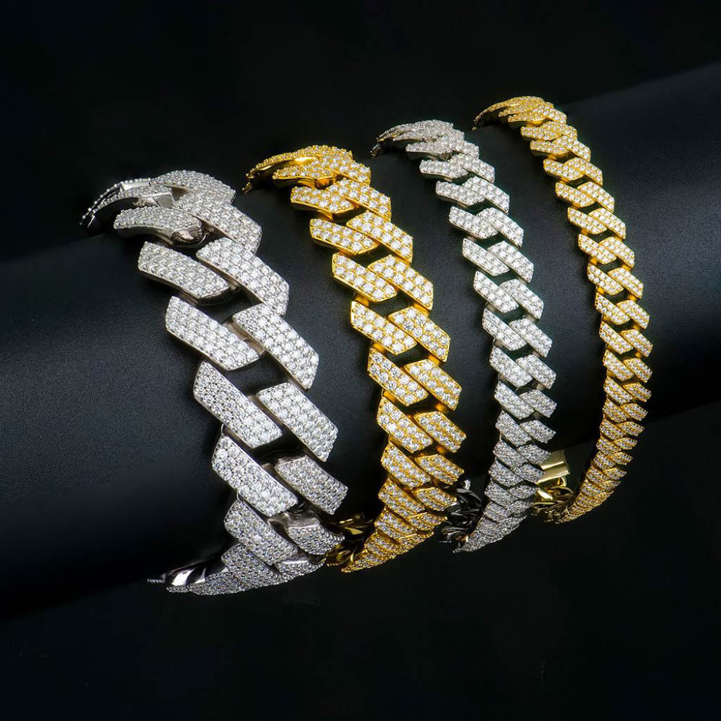 ICED OUT MOISSANITE CUBAN ARMBAND - Nobel Jewelry