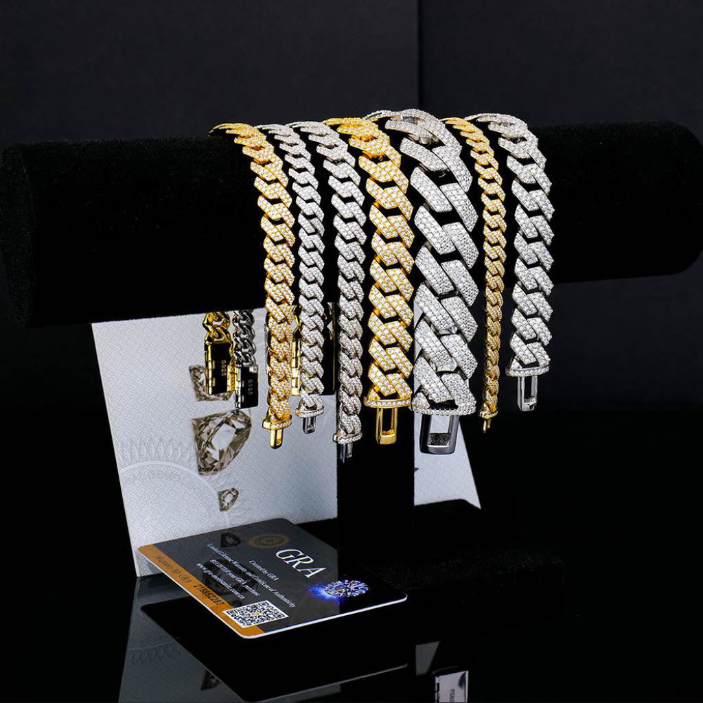 ICED OUT MOISSANITE CUBAN ARMBAND - Nobel Jewelry
