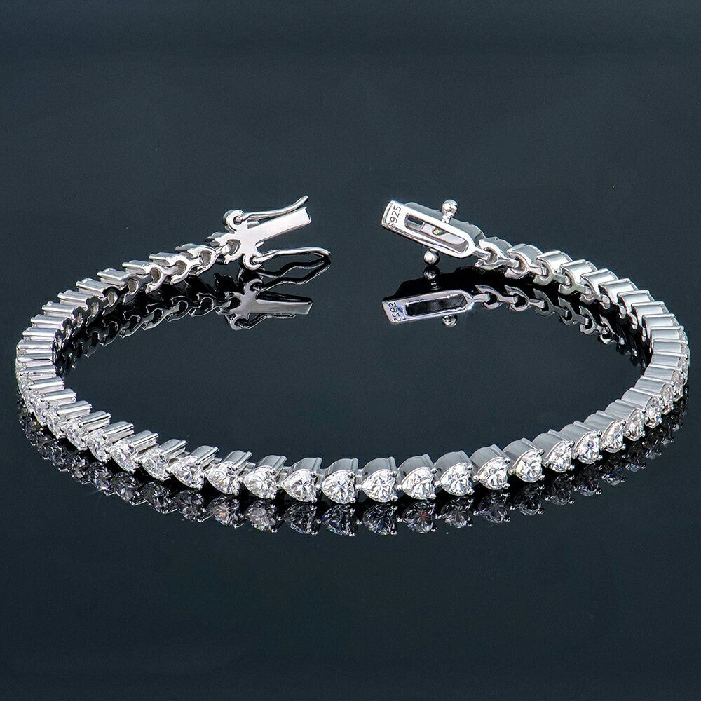 Glänzendes Love Armband – 925 Silber Rhodium, wasserfest & edel