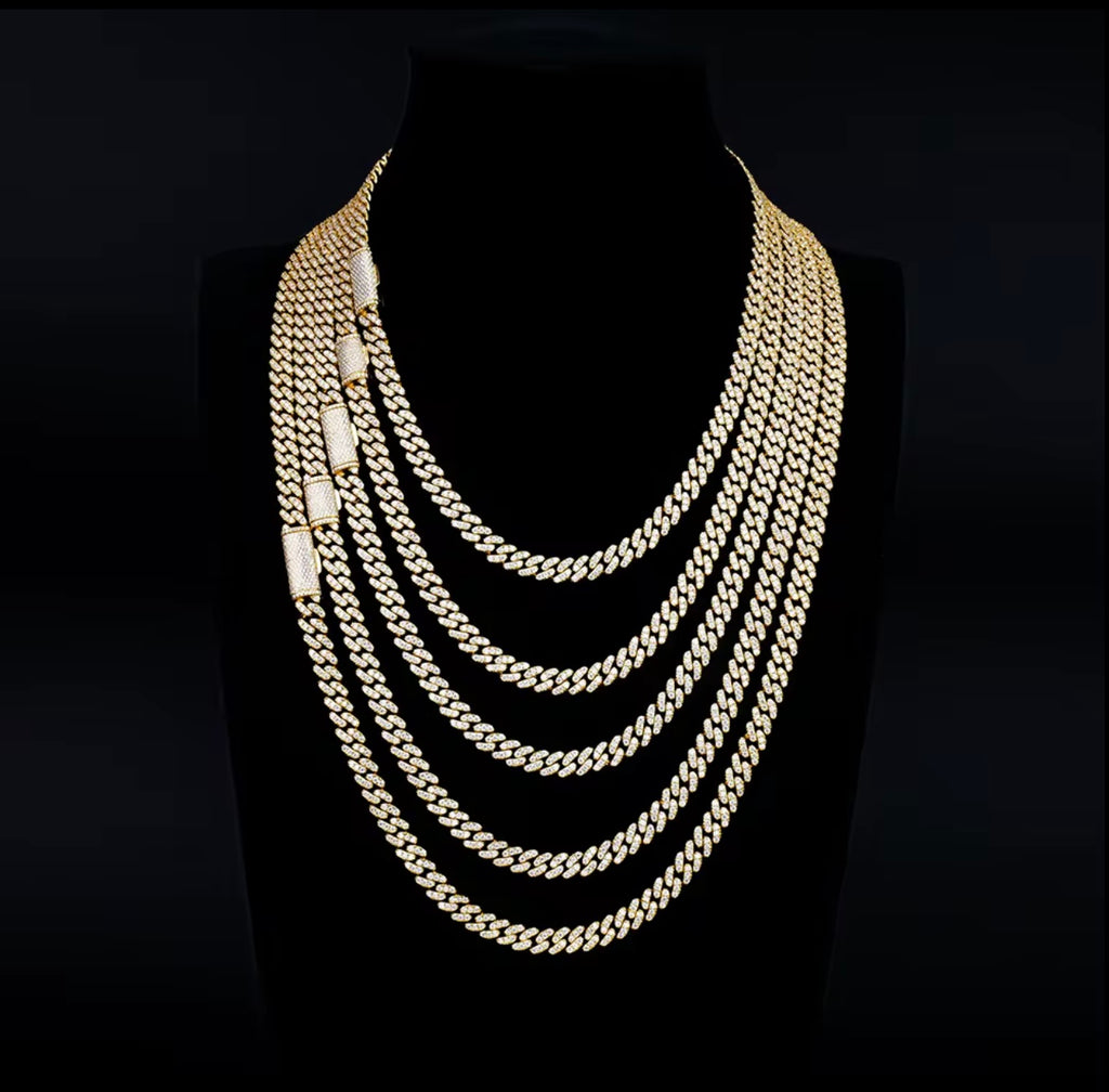 NOBEL Moissanite Cuban Chain iced out Halskette
