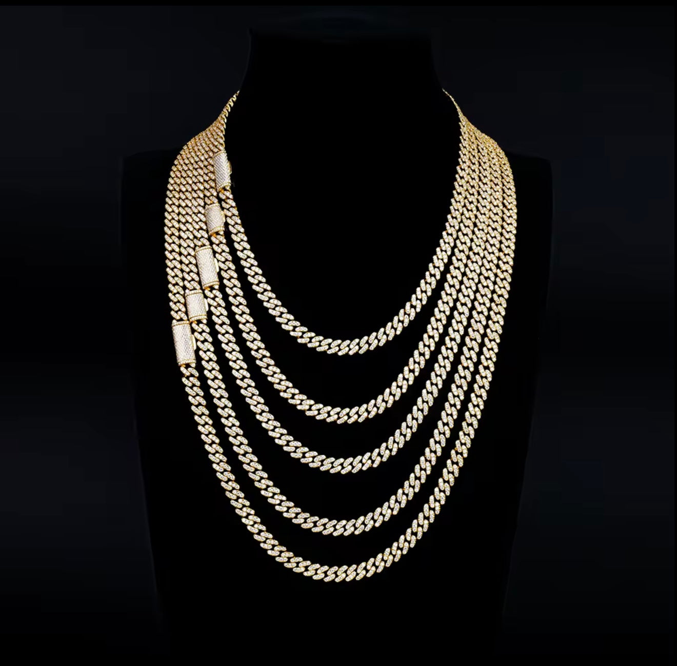 NOBEL Moissanite Cuban Chain iced out Halskette