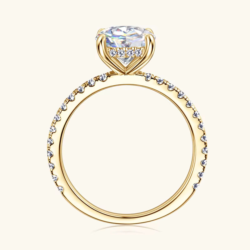 Eternal Shine Ring in 18 K Gelbgold aus 925 Silber mit VS1–VVS Moissanite-Stein – wasserfest und luxuriös glänzend.